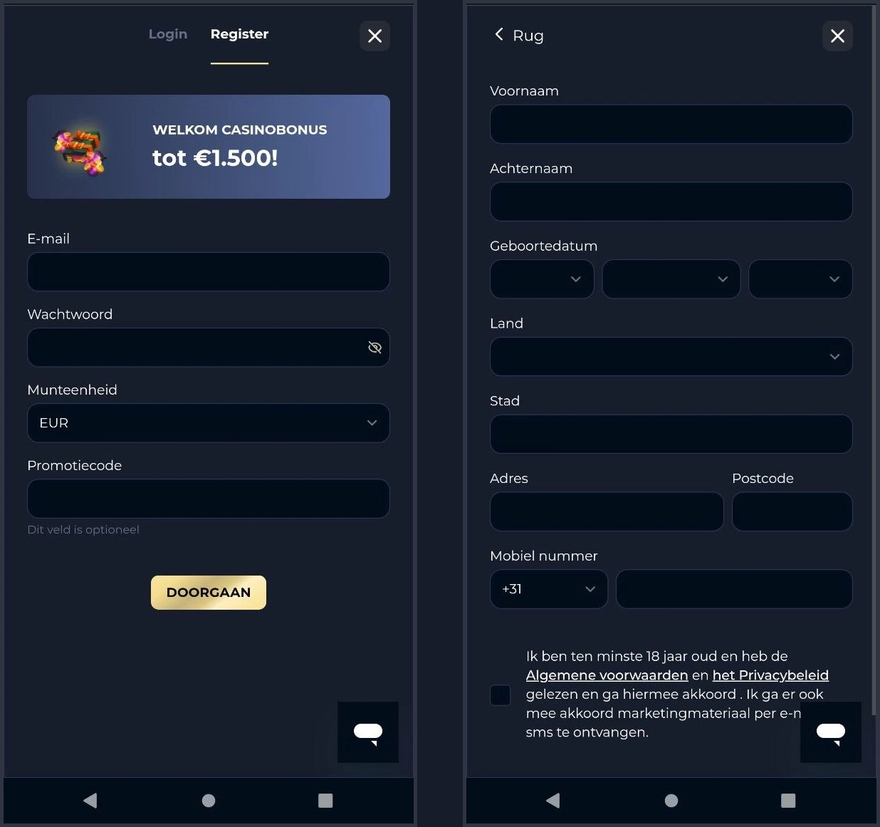 Eenvoudige en snelle registratie bij Lucky Wands Casino
